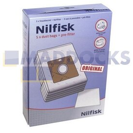 Genuine Original Nilfisk Neo, Coupe Vacuum Cleaner Bags (Pack of 5 + 1 filter)