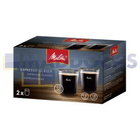 Genuine Original Melitta Double Wall Glass Espresso (Pack of 2, 80ml)